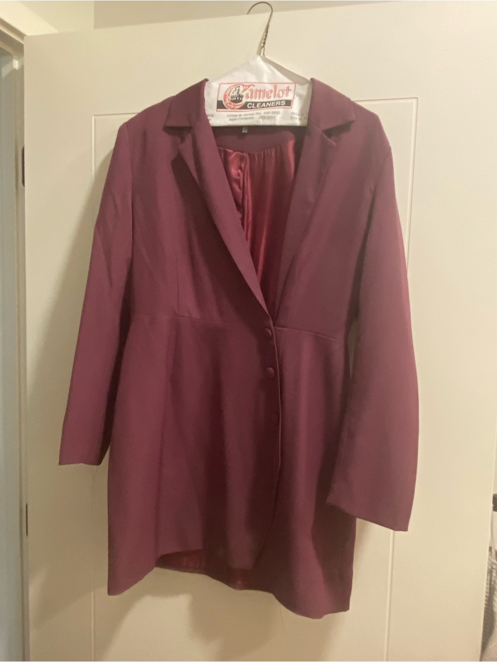 Missguided Plum Tailored Longline Blazer Jacket